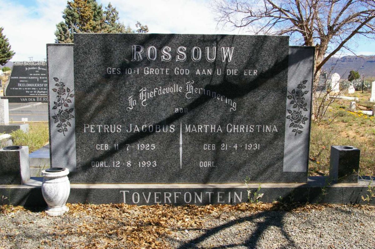 ROSSOUW Petrus Jacobus 1925-1993 &amp; Martha Christina 1931-