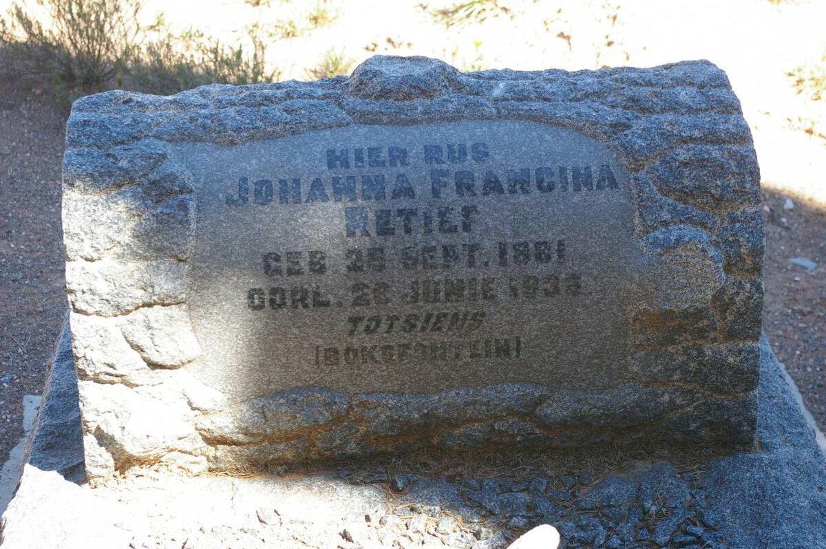 RETIEF Johanna Francina 1881-1935