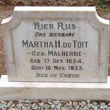 TOIT Martha H., du nee MALHERBE 1854-1933