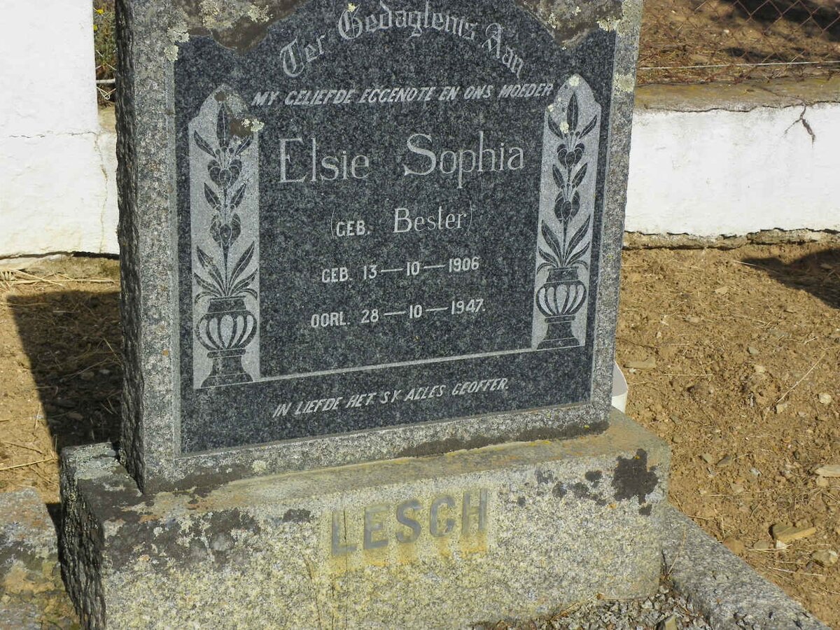 LESCH Elsie Sophia nee BESTER 1906-1947