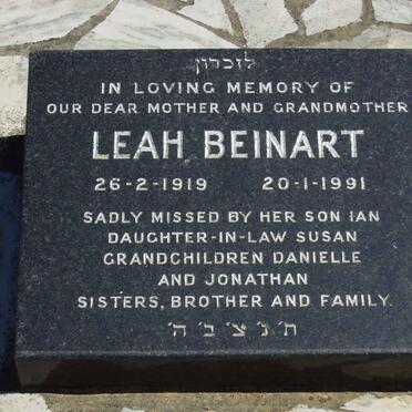 BEINART Leah 1919-1991