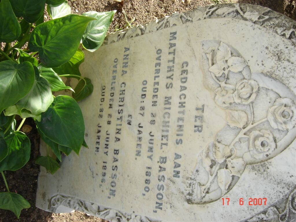 BASSON Matthys Michael -1880 &amp; Anna Christina BASSON -1896