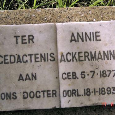ACKERMANN Annie 1877-1893