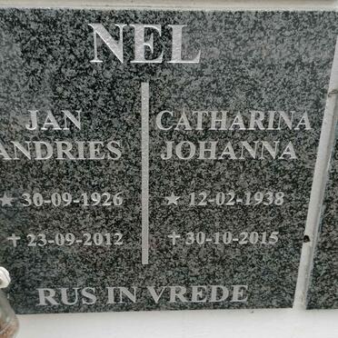 NEL Jan Andries 1926-2012 &amp; Catharina Johanna 1938-2015