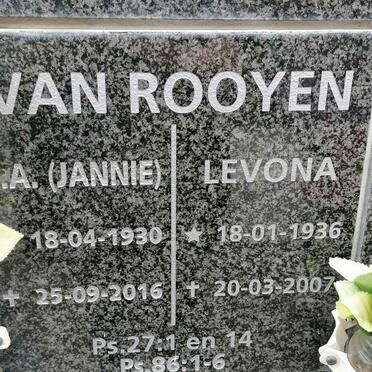 ROOYEN ?.A., van 1930-2016  &amp; Levona 1936-2007