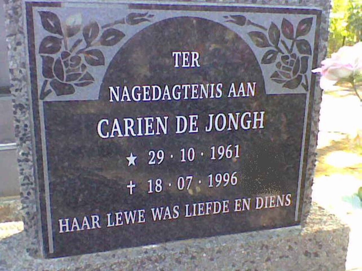 JONGH Carien, de 1961-1996