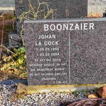 BOONZAIER Johan la Cock 1955-2004
