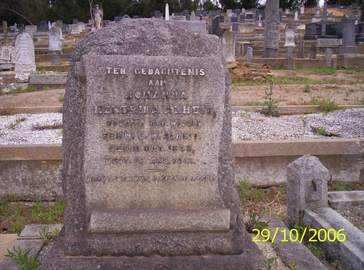 ALHEIT Johanna Hendrika 1848-1918