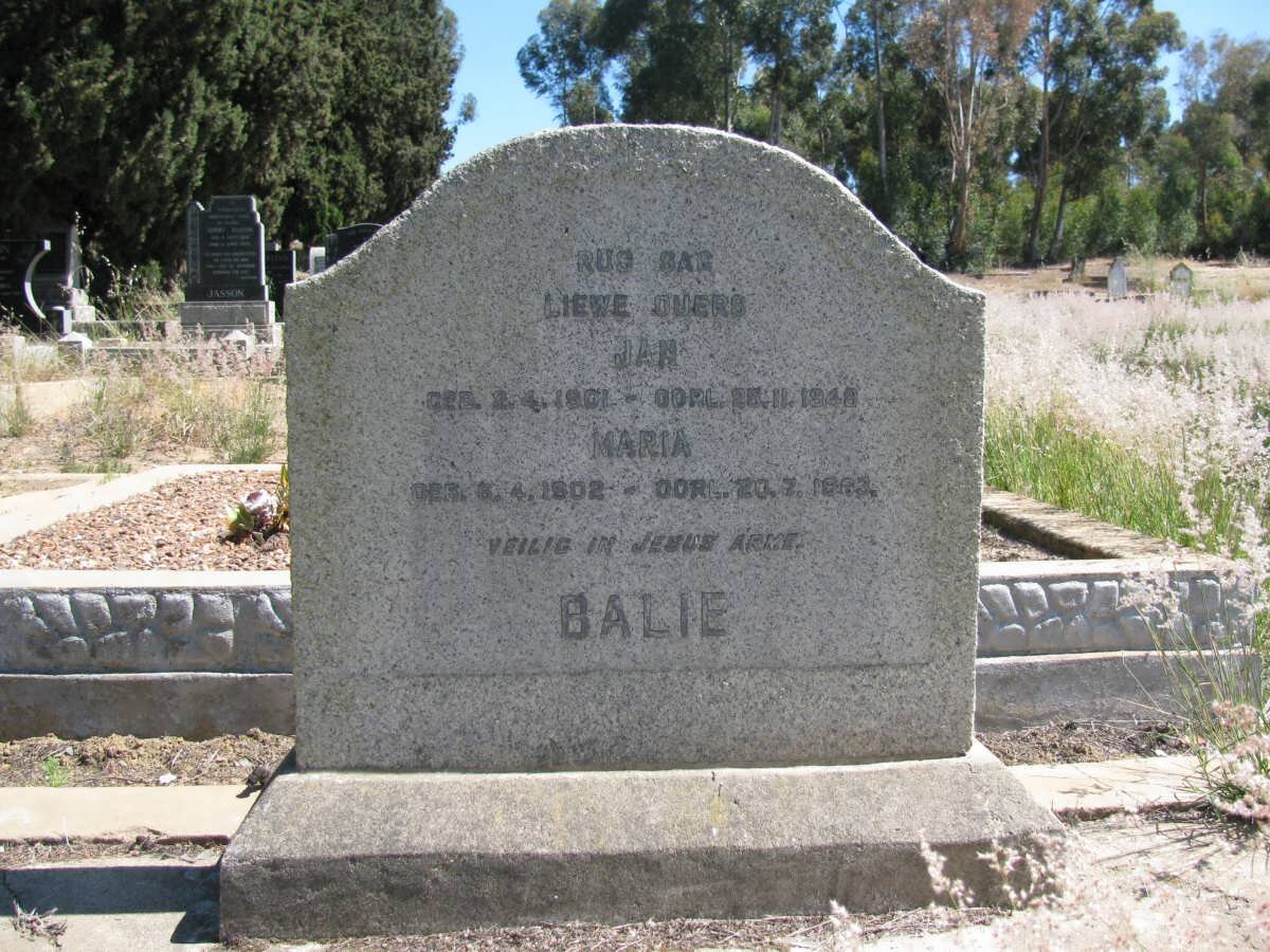 BALIE Jan 1901-1948 &amp; Maria 1902-1963