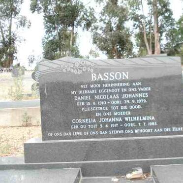 BASSON Daniel Nicolaas Johannes 1910-1979 &amp; Cornelia Johanna Wilhelmina DU TOIT 1917-1983