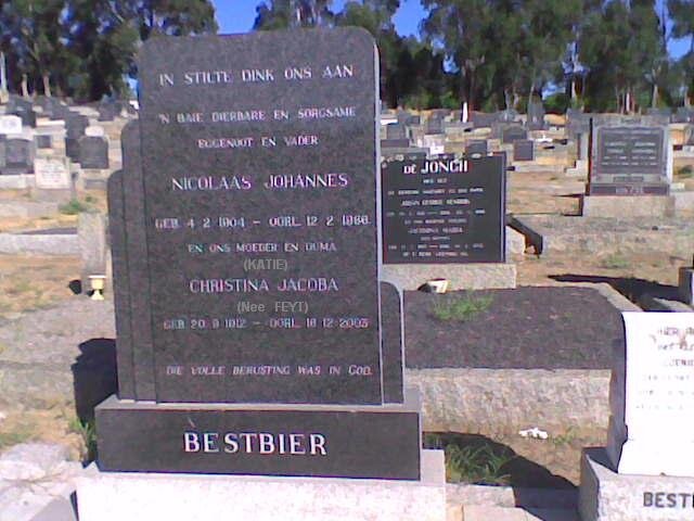 BESTBIER Nicolaas Johannes 1904-1968 &amp; Christina Jacoba FEYT 1912-2003