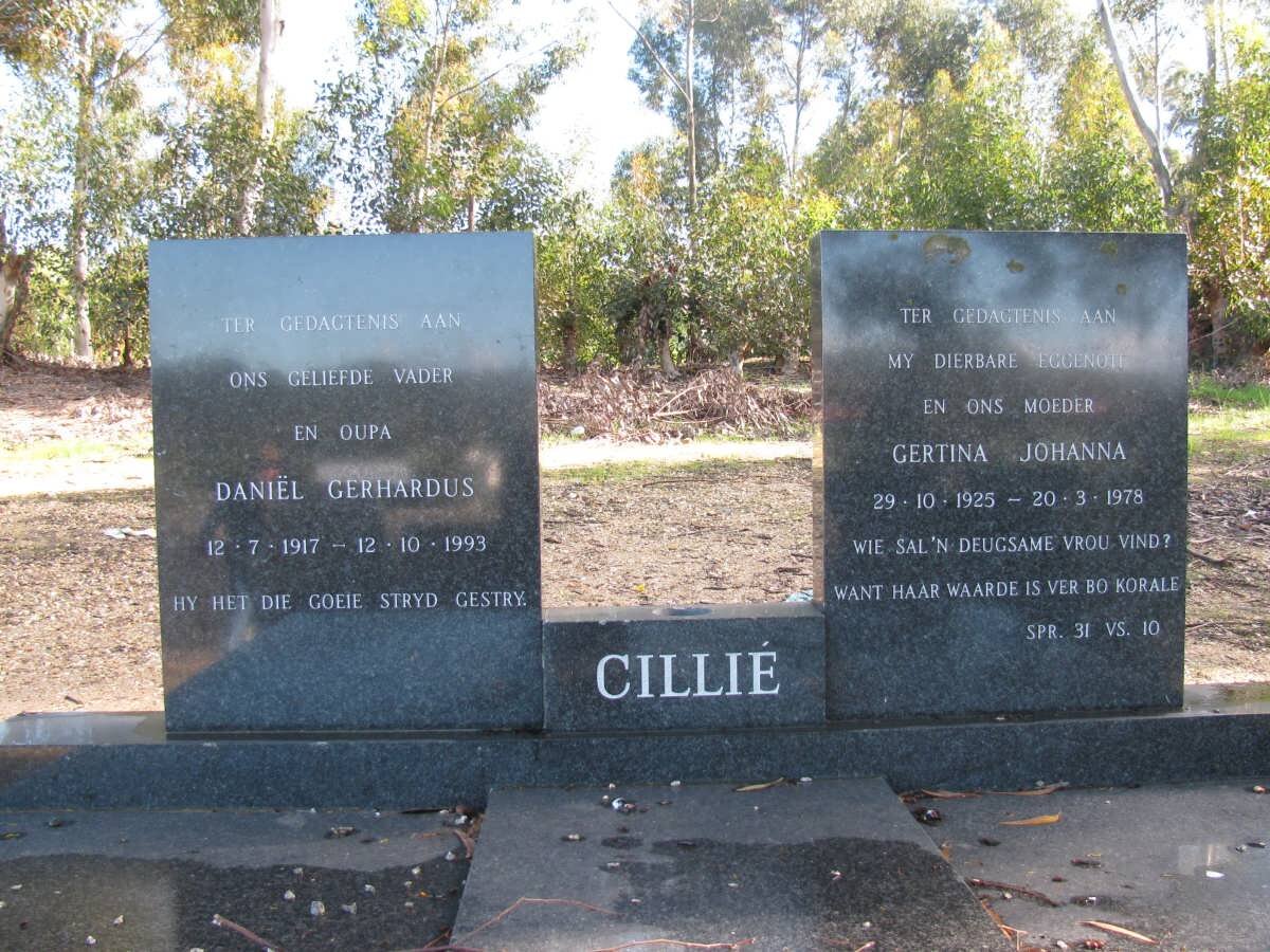 CILLIE Daniel Gerhardus 1917-1993 &amp; Gertina Johanna 1925-1978