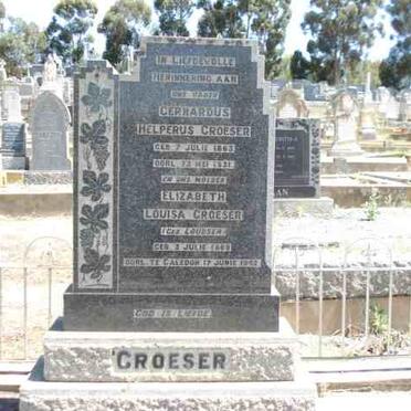CROESER Gerhardus Helperus 1863-1931 &amp; Elizabeth Louisa LOUBSER 1869-1942