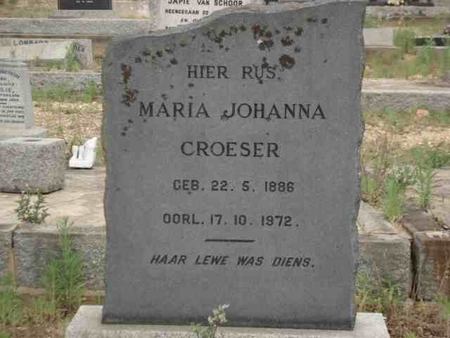 CROESER Maria Johanna 1886-1972