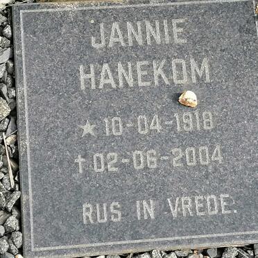 HANEKOM Jannie 1918-2004