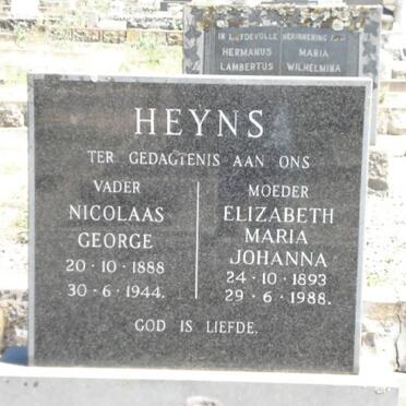 HEYNS Nicolaas George 1888-1944 &amp; Maria Elizabeth Johanna 1893-1988
