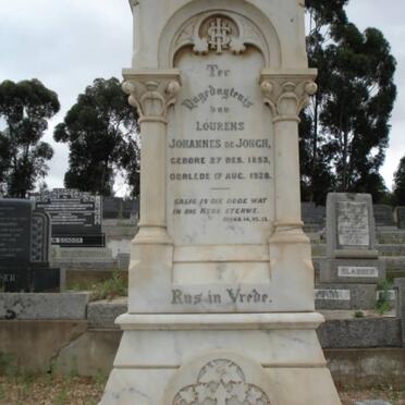 JONGH Lourens Johannes, de 1853-1928