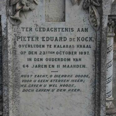 KOCK Pieter Eduard, de -1897