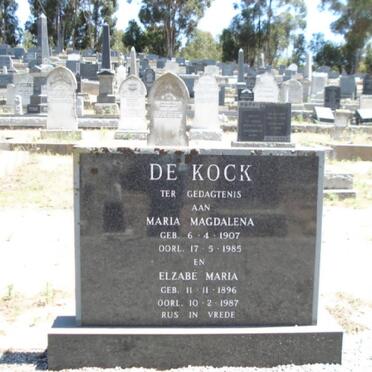 KOCK Maria Magdalena, de 1907-1985 :: DE KOCK Elzabé Maria 1896-1987