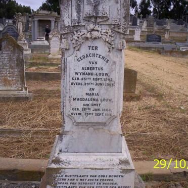LOUW Albertus Wynand 1842-1908 &amp; Maria Magdalena SMIT 1846-1917