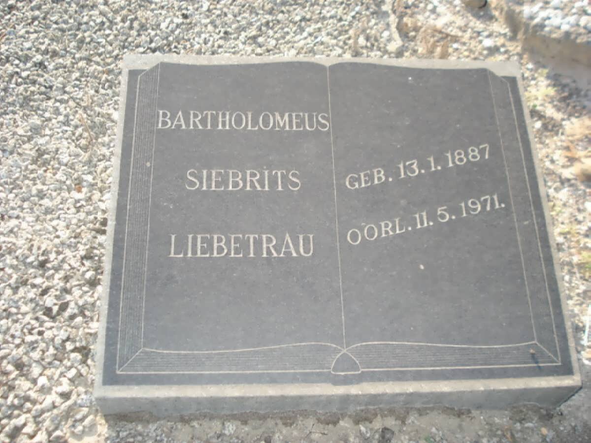 LIEBETRAU Bartolomeus Siebrits 1887-1971
