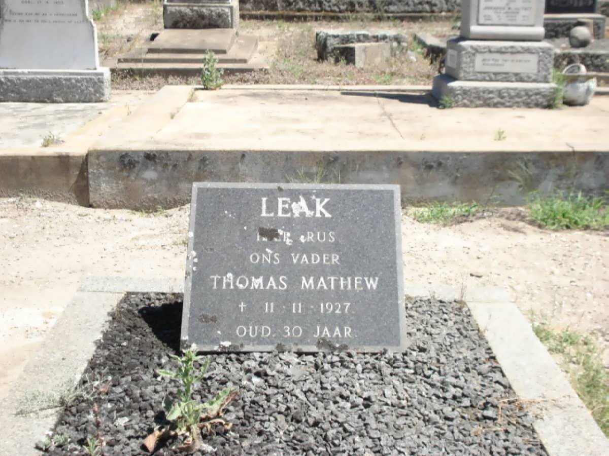 LEAK Thomas Mathew -1927
