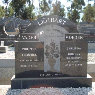LIGHTHART Phillipus Frederick 1894-1973 &amp; Christina Johanna Augustyn 1900-1974
