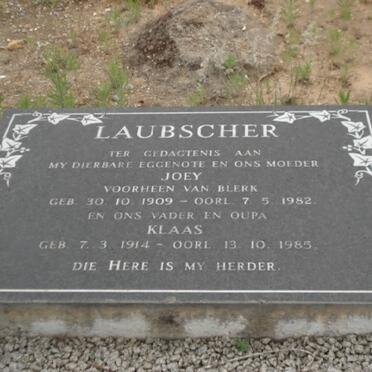 LAUBSCHER Klaas 1914-1985 &amp; Joey VAN BLERK 1909-1982