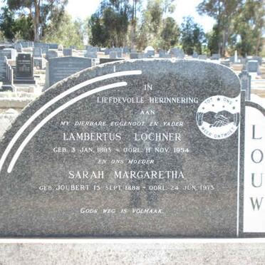 LOUW Lambertus Lochner 1883-1954 &amp; Sarah Margaretha 1888-1973