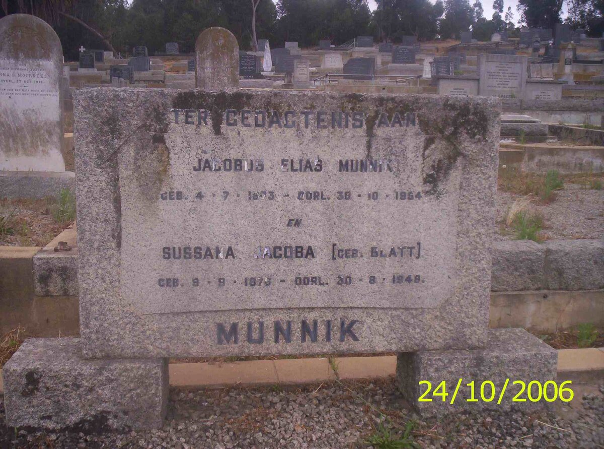 MUNNIK Jacobus Elias 1873-1964 &amp; Jacoba BLATT 1876-1949