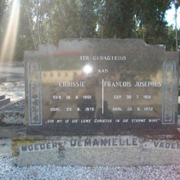 MANIELLE Francois Josephus, de 1901-1972 &amp; Chrissie 1901-1979