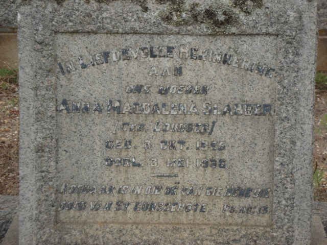 SLABBER Anna Magdalena nee LOUBSER 1855-1936
