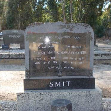 SMIT Antonie Mathys 1916-1988 &amp; Maria Elizabeth 1921-1980
