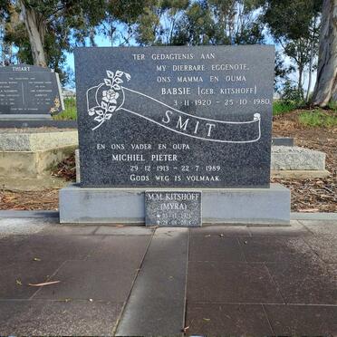 SMIT Michiel Pieter 1913-1989 &amp; Babsie KITSHOFF 1920-1980 :: KITSHOFF M.M. 1923-2018