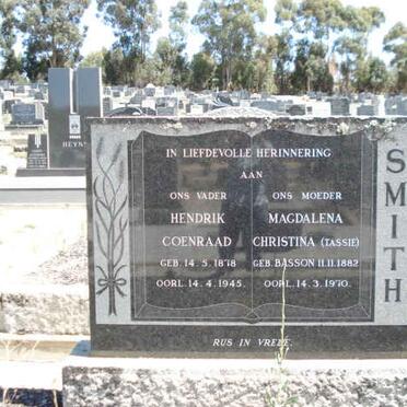 SMITH Hendrik Coenraad 1878-1945 &amp; Magdalena Christina BASSON 1882-1970