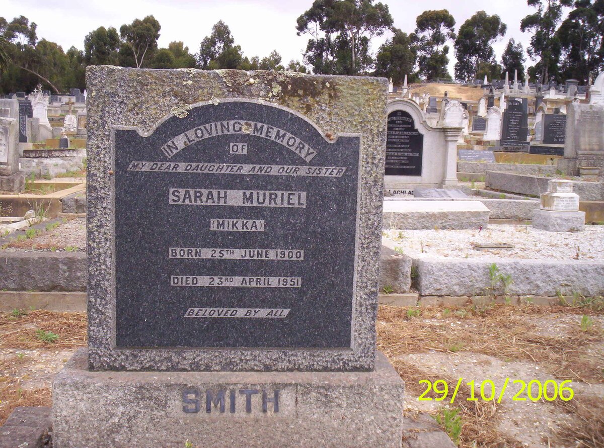 SMITH Sarah Muriel 1900-1951