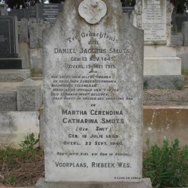 SMUTS Daniel Jacobus 1845-1915 &amp; Martha Gerendina Catharina SMIT 1859-1940