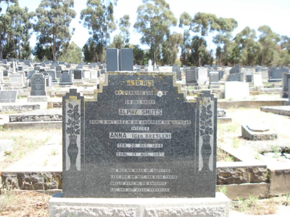 SMUTS Alphy -1942 &amp; Anna BRESLER 1898-1987