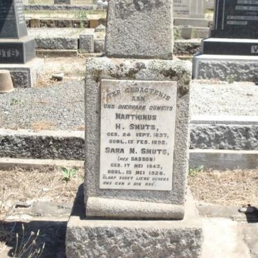 SMUTS Marthinus H. 1837-1892 &amp; Sara M. BASSON 1843-1928