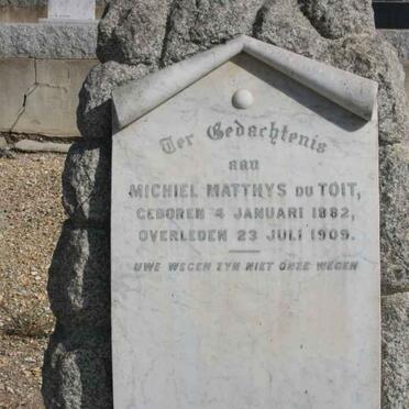 TOIT Michiel Matthys, du 1882-1909
