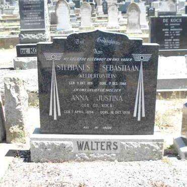WALTERS Stephanus Sebastiaan 1891-1948 &amp; Anna Justina DE KOCK 1894-1978