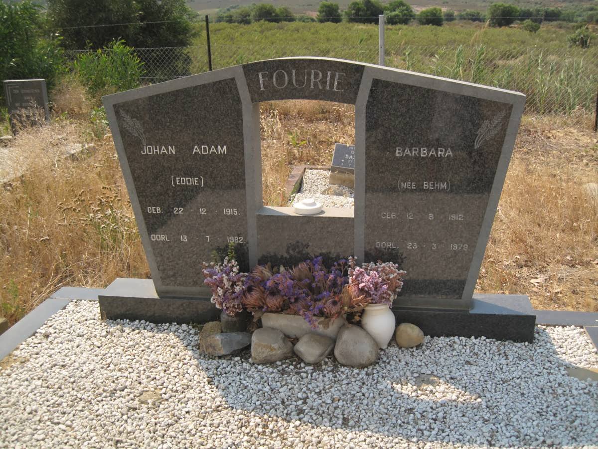 FOURIE Johan Adam 1915-1982 &amp; Barbera BEHM 191?-197?
