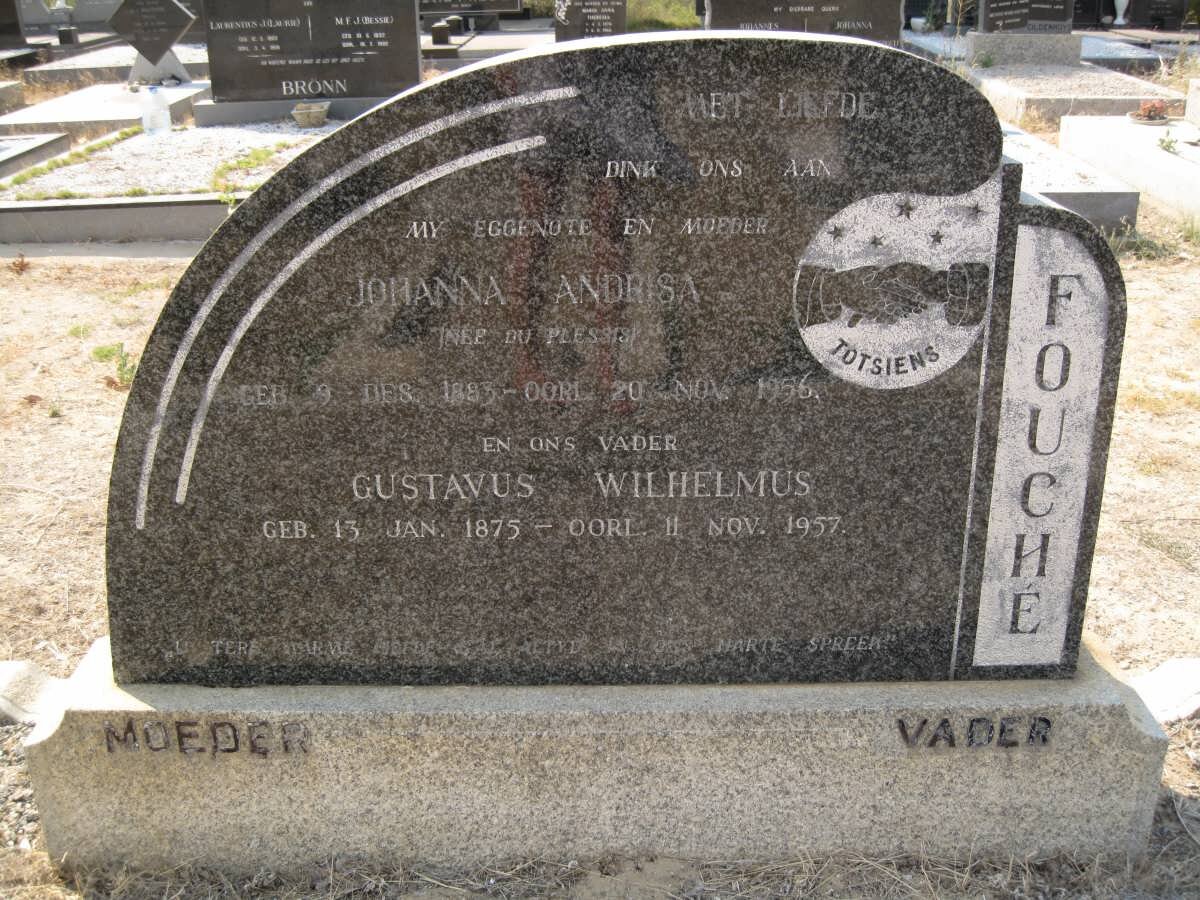 FOUCHÉ Gustavus Wilhelmus 1875-1957 &amp; Johanna Andrisa DU PLESSIS 1883-1956