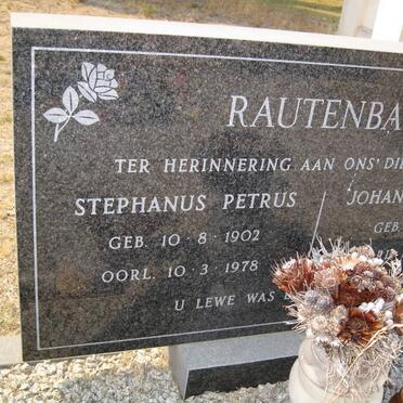 RAUTENBACH Stephanus Petrus 1902-1978 &amp; Johanna Elizabeth 1917-1986