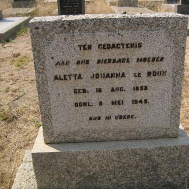 ROUX Aletta Johanna, le 1858-1949