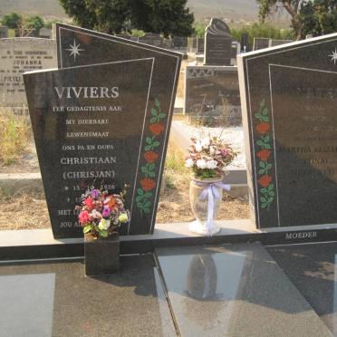 VIVIERS Christiaan 1926-1995 &amp; Martha Elizabeth UYS
