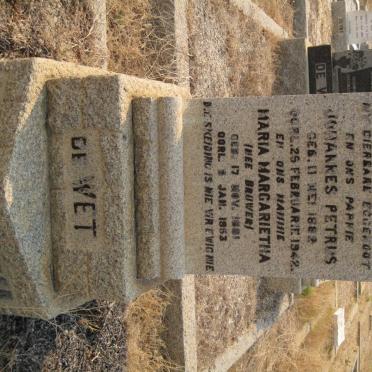 WET Johannes Petrus, de 1882-1942 &amp; Maria Margaritha BRUWER 1881-1953