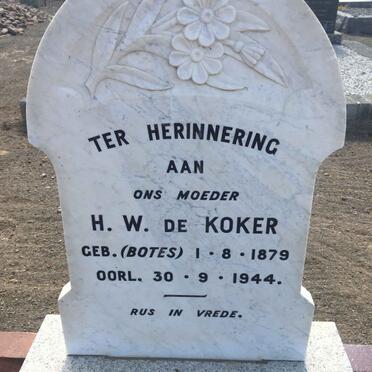 KOKER H.W., de nee BOTES 1879-1944