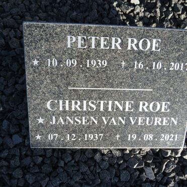 ROE Peter 1939-2017 & Christine JANSEN VAN VEUREN 1937-2021