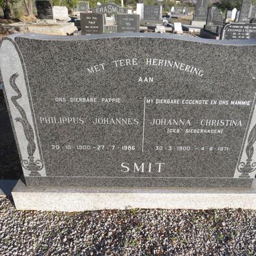 SMIT Philippus Johannes 1900-1986 & Johanna Christina SIEBERHAGEN 1900-1971